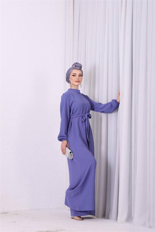 XXL Butik kadın çıkarılabilir broş gül detaylı tesettür tulum X-NMS003 