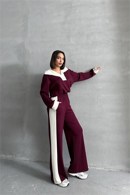 XXL Butik kadın modal kumaş geniş yaka eşofman takımı X-NBG073 