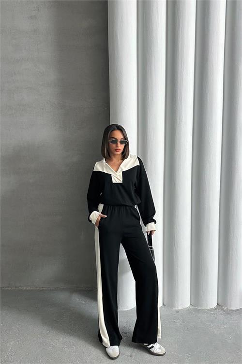 XXL Butik kadın modal kumaş geniş yaka eşofman takımı X-NBG073 