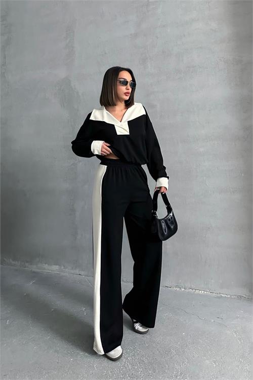 XXL Butik kadın modal kumaş geniş yaka eşofman takımı X-NBG073 